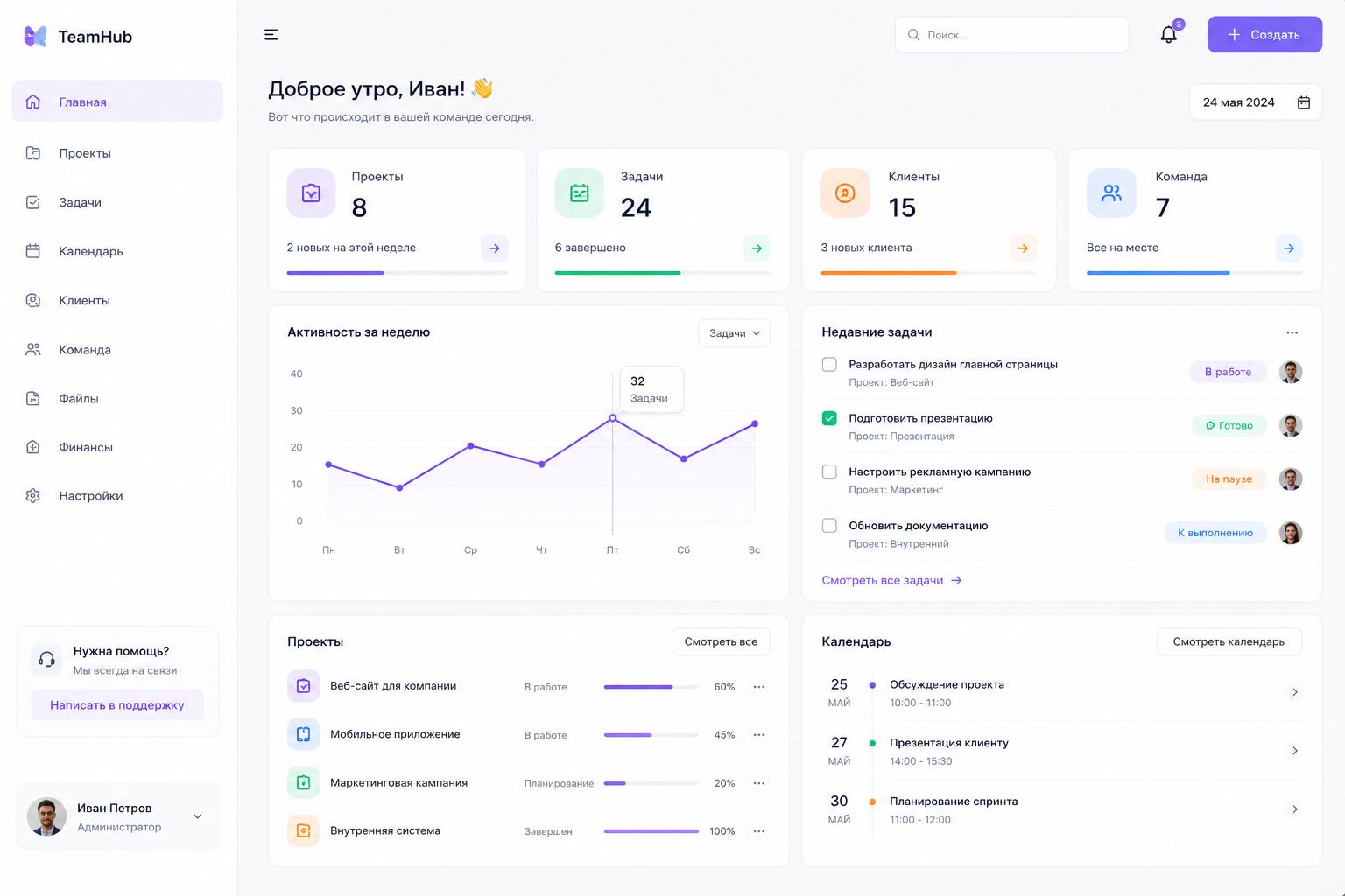 TeamHub — Админ-панель